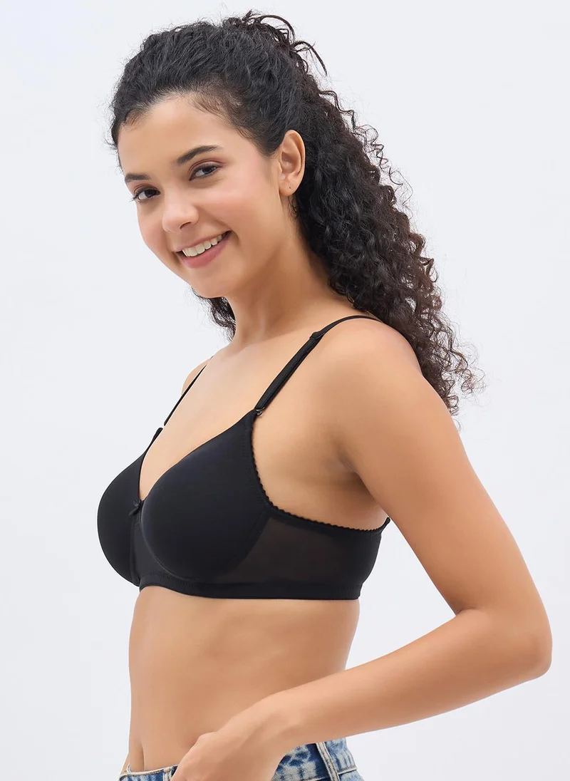 Clovia Padded Multiway T-Shirt Bra Black