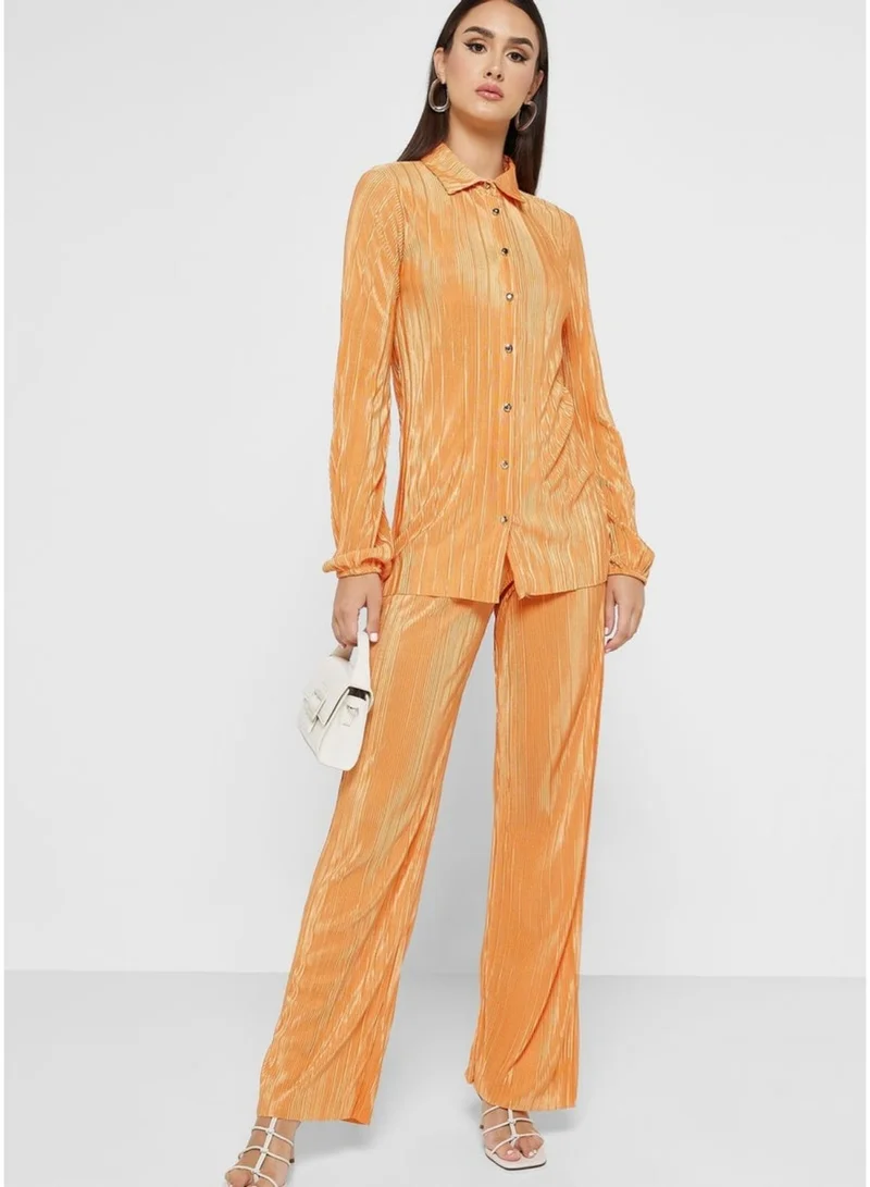 Co-Ord Set with Gold Accessories Pink-Orange