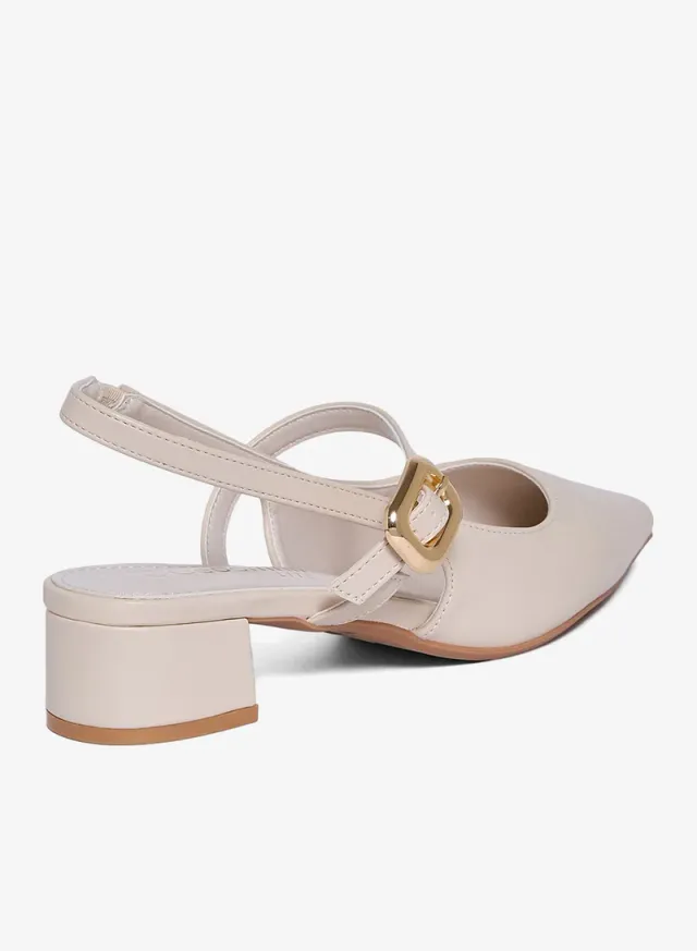 جيومني بغل الكعب المتوسط للنساء – كعب أنيق بدون ظهر للمكتب، للحفلات والملابس اليومية – صورة 3