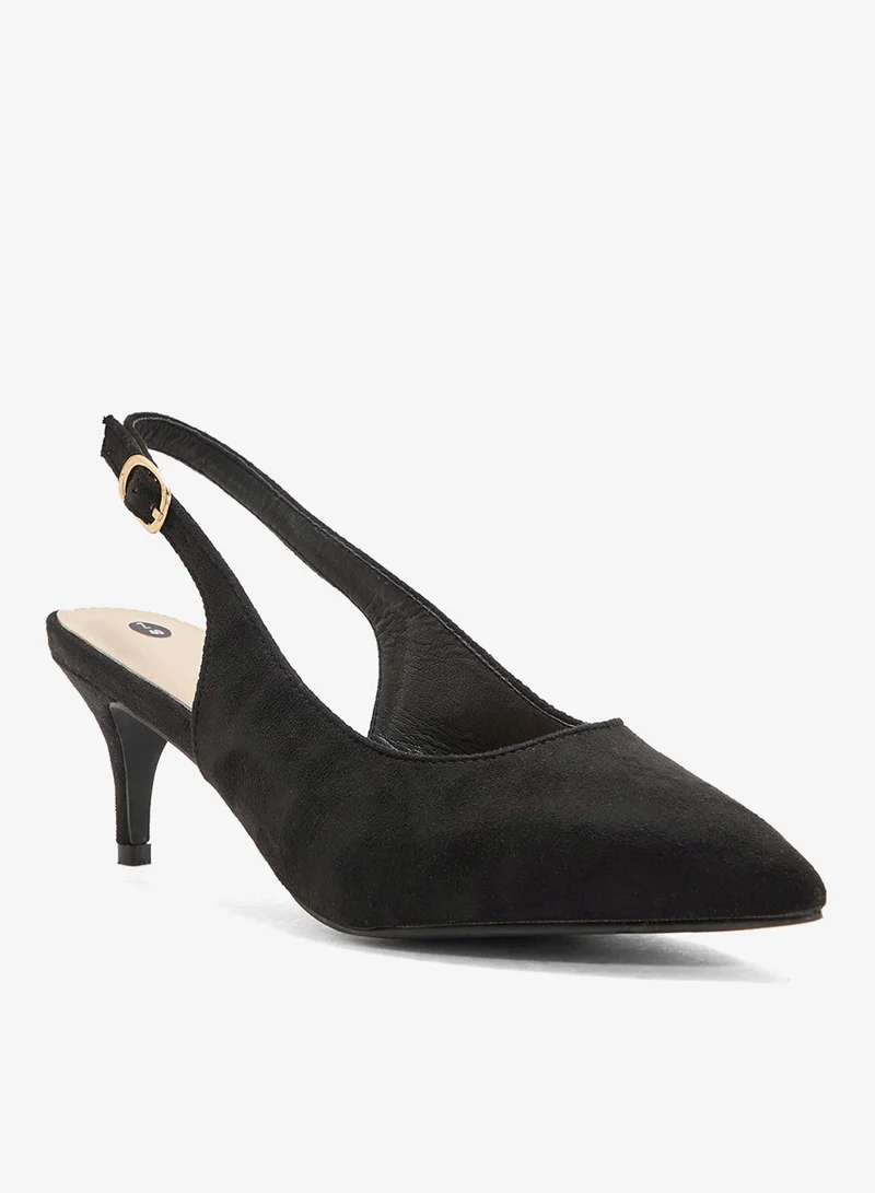Slingback Low Heel Pumps Black