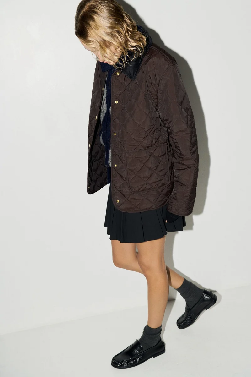 Quilted Corduroy Collar Jacket