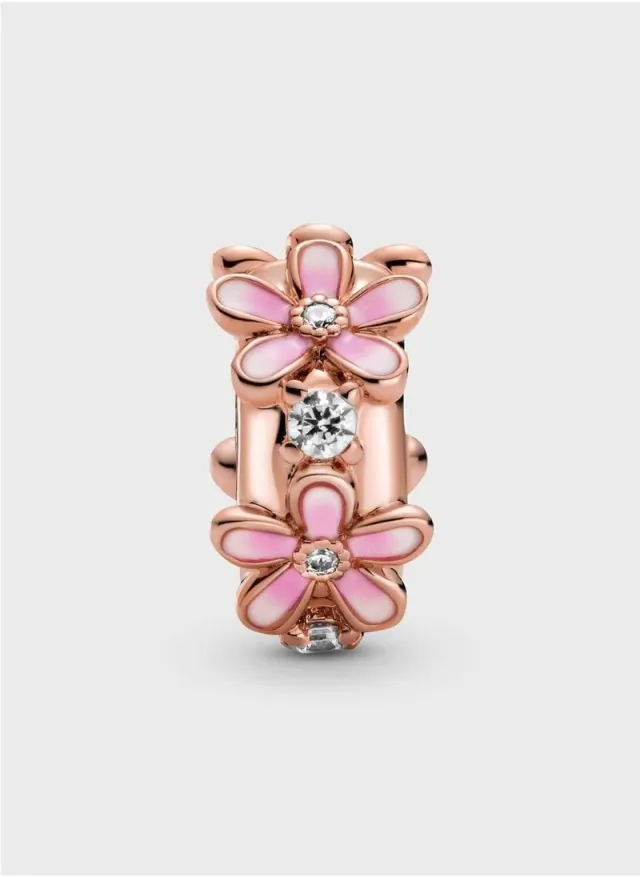 Sterling Silver Clip Charm with Cubic Zirconia Sparkling Row Design – image 2