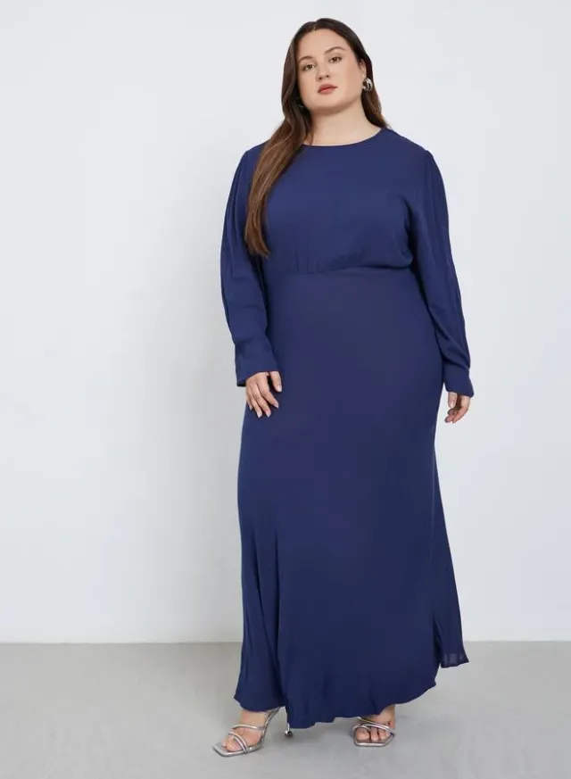 Styli Plus Size Column Maxi Dress Black – image 2