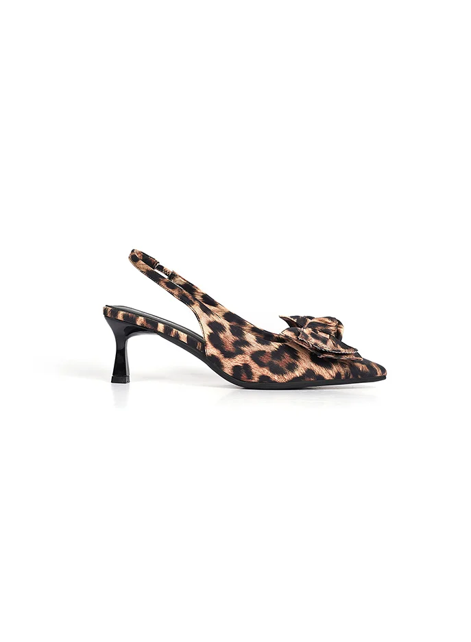 Women's Slingback Mules Leopard Print