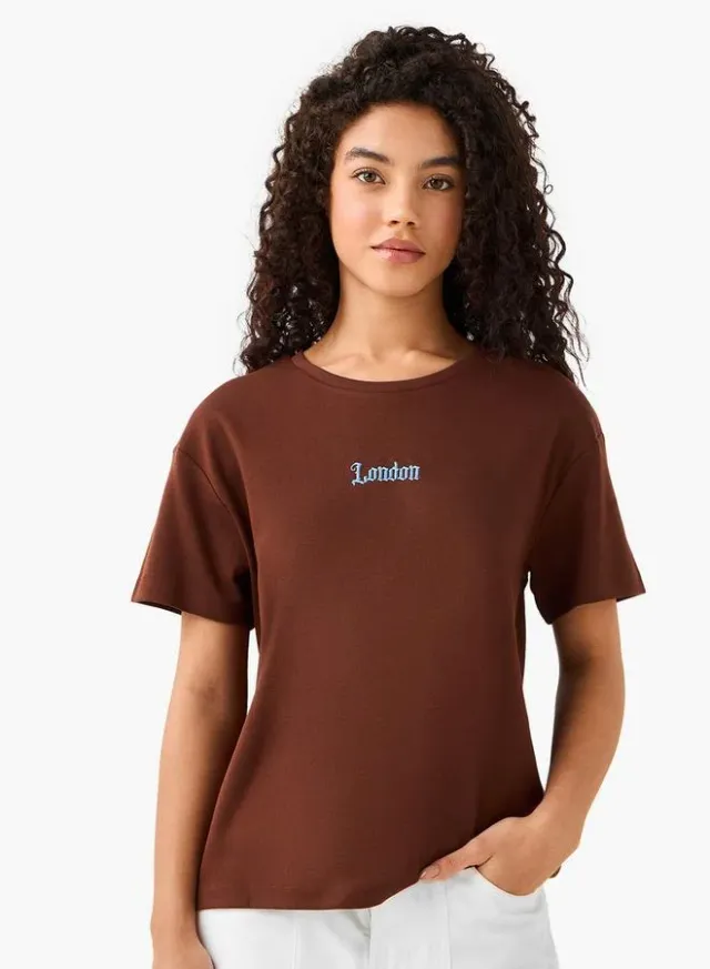 تيشيرت قطني بطبعة شعار Lee Cooper