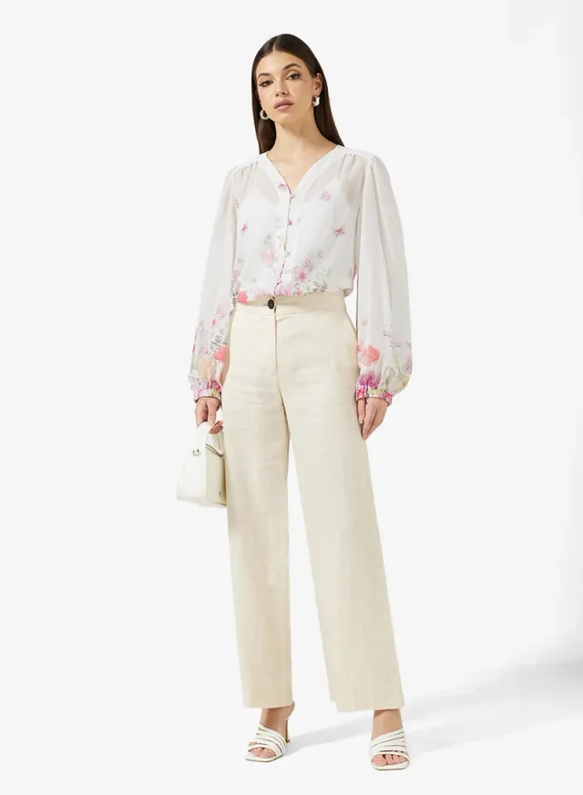Floral Print Shirt White – image 4