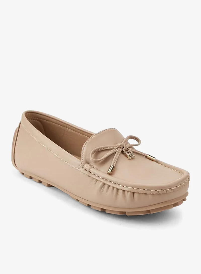 Women's Bow Detail Loafers Beige