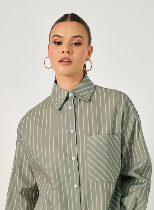 Styli Striped Long Sleeve Oversized Shirt – image 5