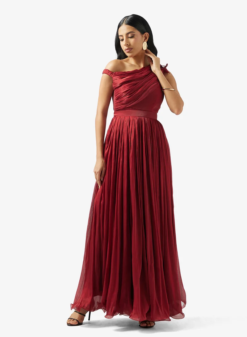 One-Shoulder Draped Dress