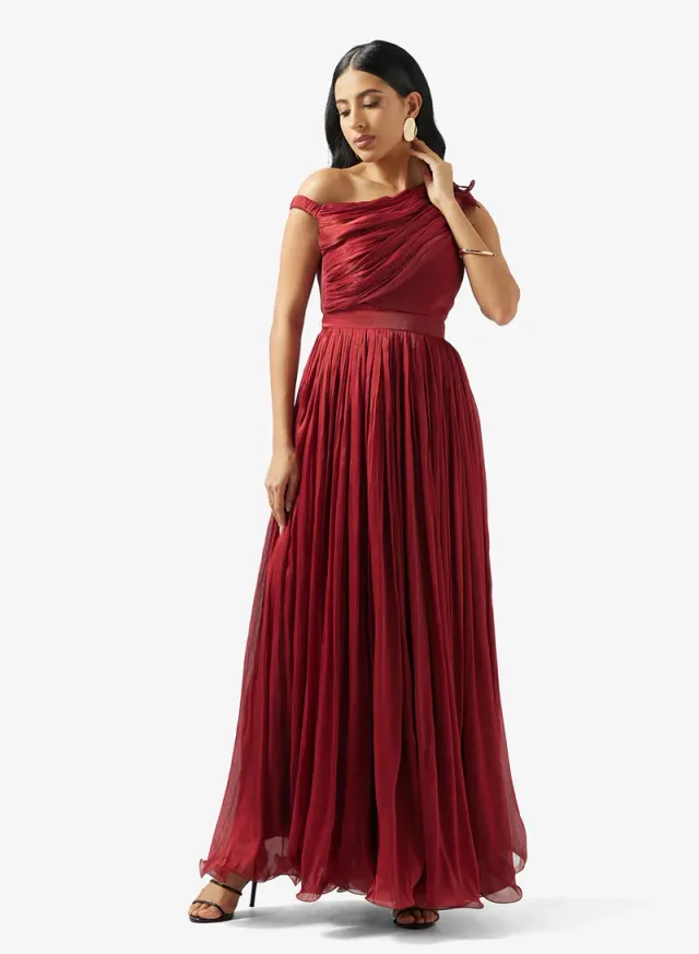 One-Shoulder Draped Dress