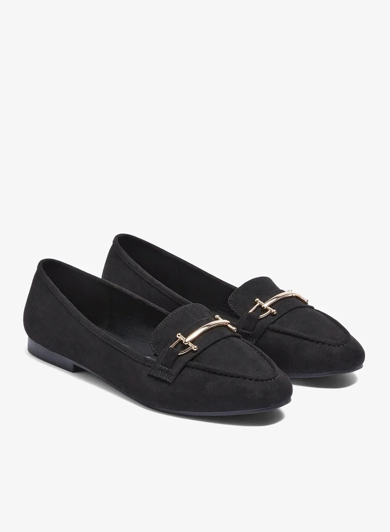 Metal Bar Loafers Black