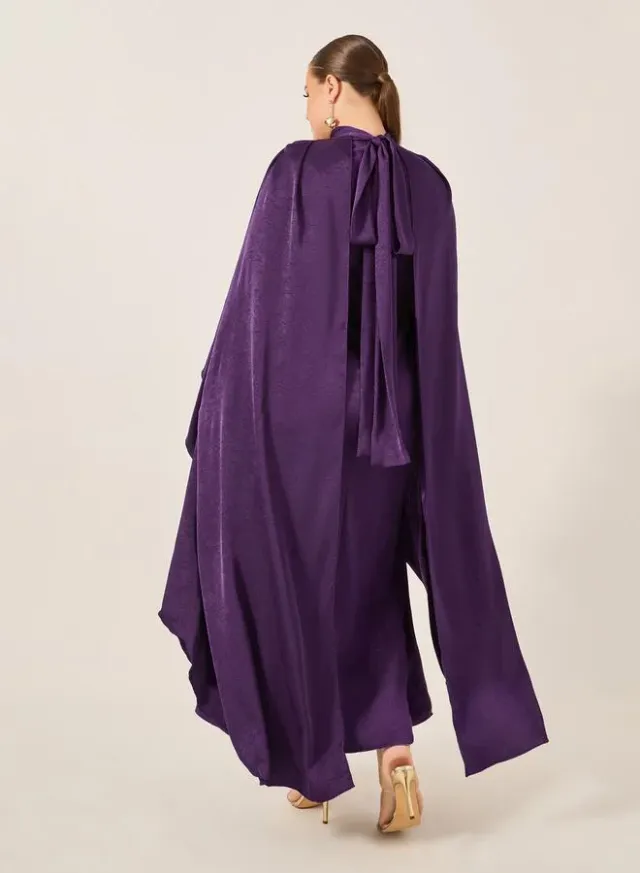 Plus Size Cape Sleeve Maxi Dress – image 5