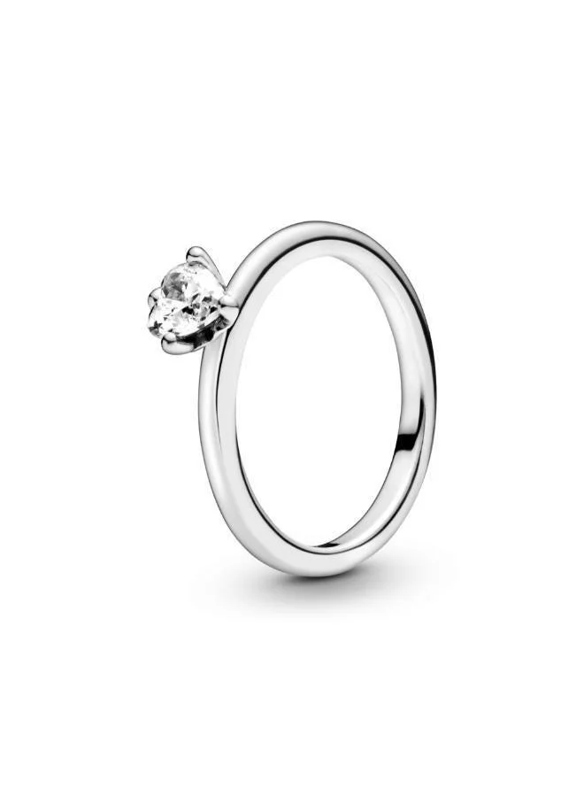 Heart Solitaire Ring Clear