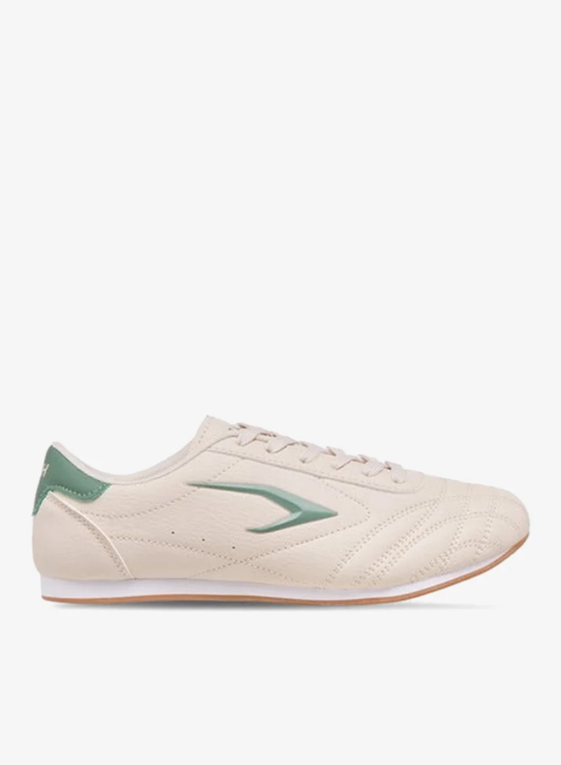 Women's Stitch Detail Lace-Up Sneakers Pale Beige