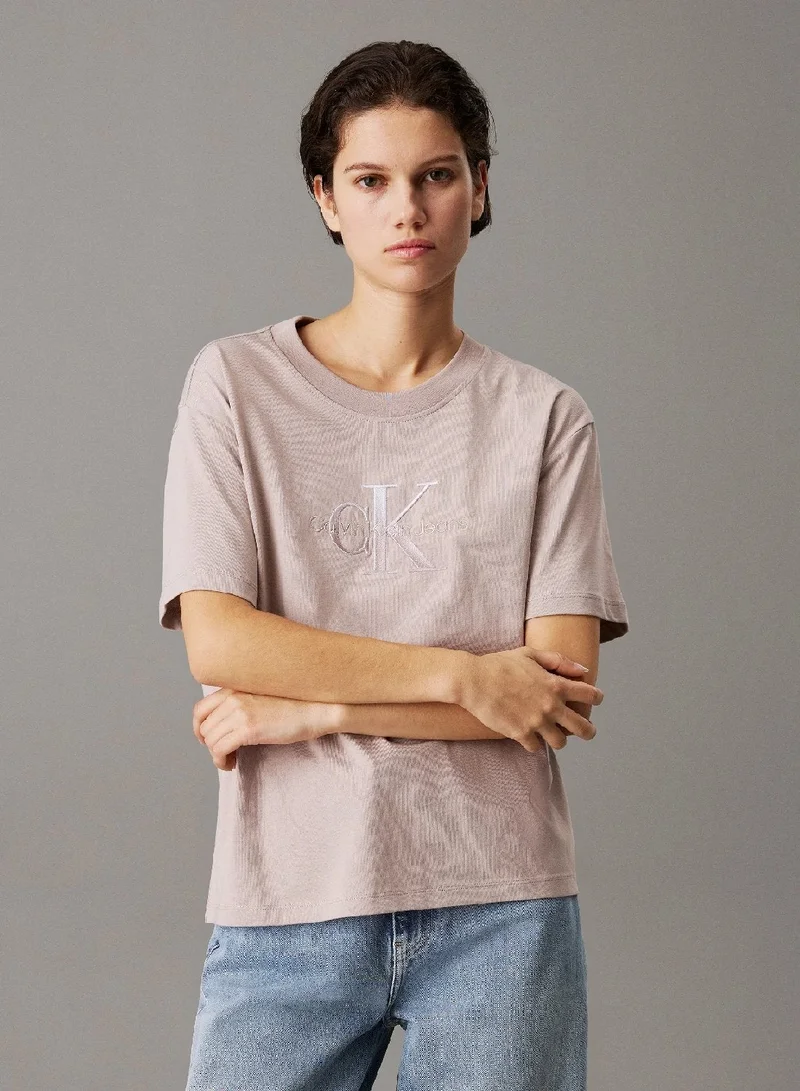Relaxed Monogram T-Shirt Light Beige