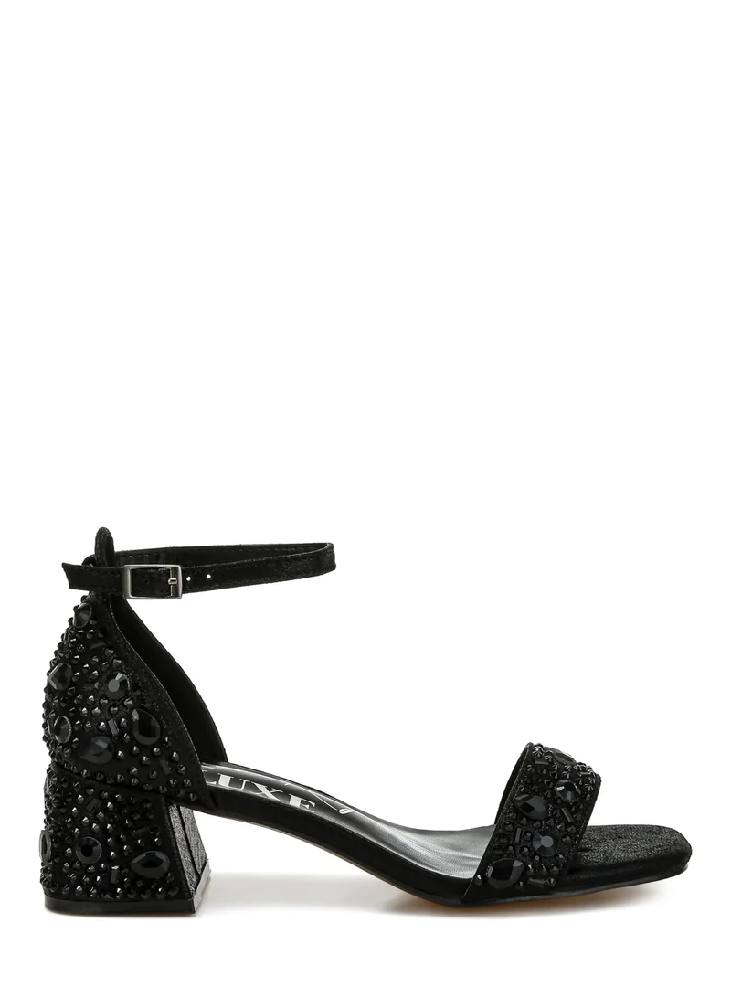 Rhinestone Shimmer Sandals Bronze