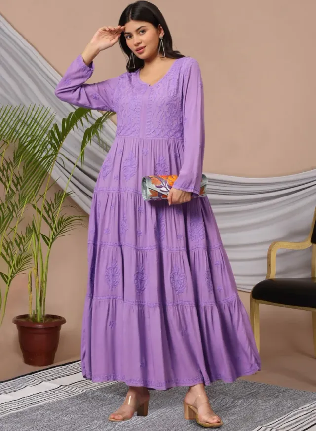 Turquoise Cotton Embroidered Jalabiya for Women - Plus Size – image 6