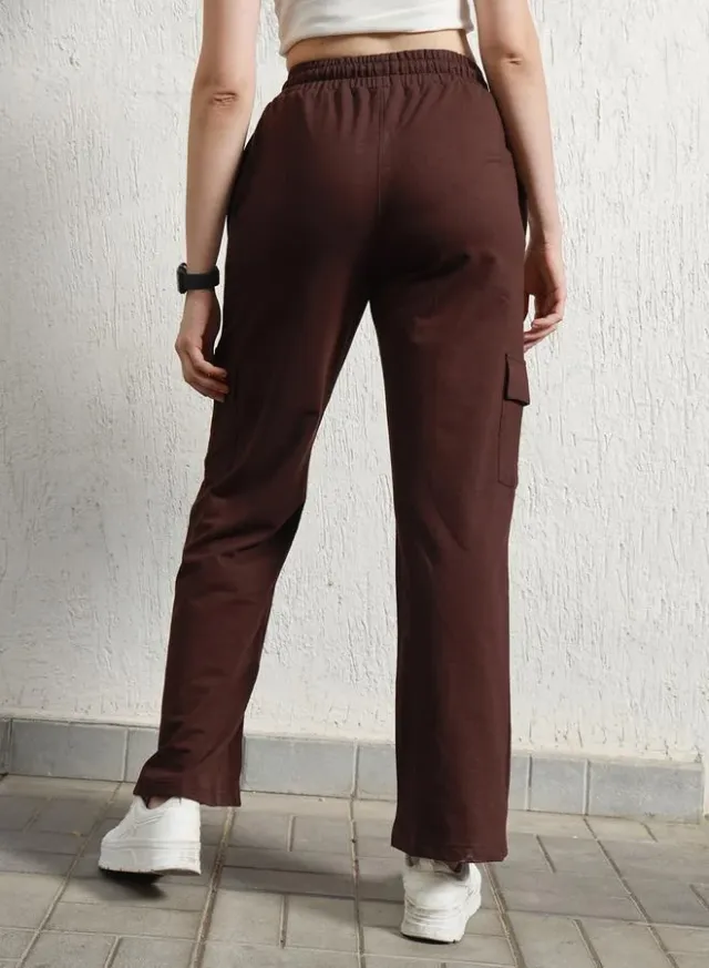 Women's Cotton Blend Printed Cargo Regular Fit Trouser brown – image 5