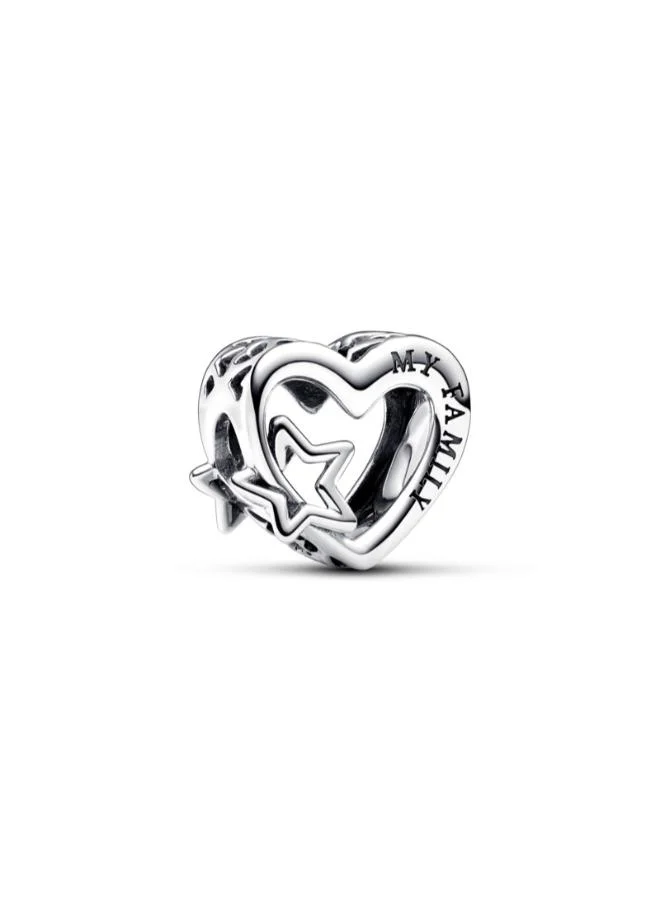 Family Heart & Star Openwork Charm