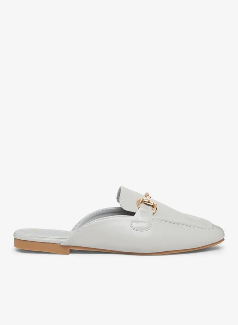 Buckle Detail Mules Grey