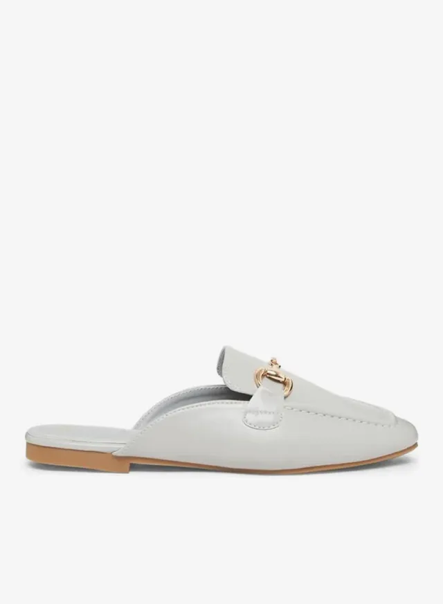 Buckle Detail Mules Grey