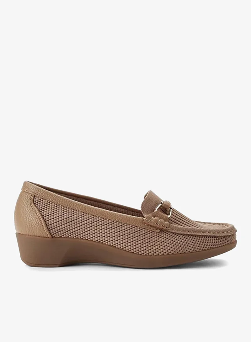 Women's Wedge Heel Moccasins Beige