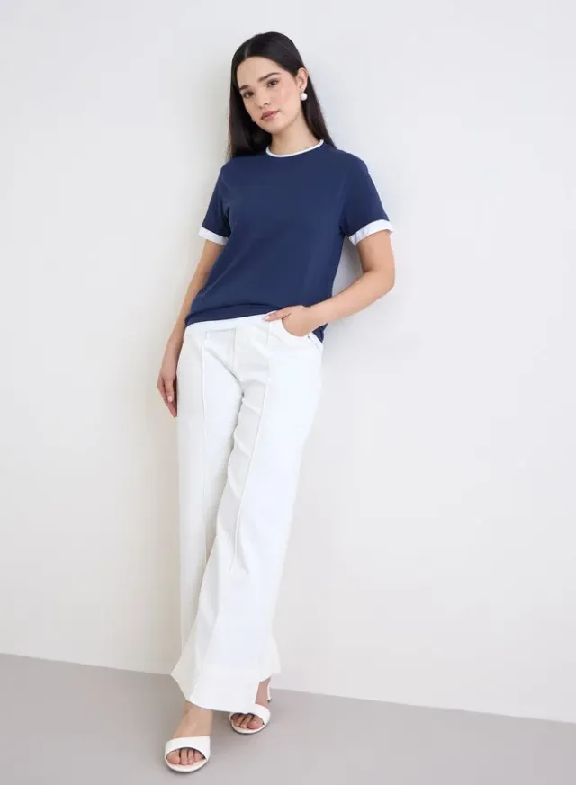 Styli Cotton Ringer T-Shirt Navy Blue – image 2
