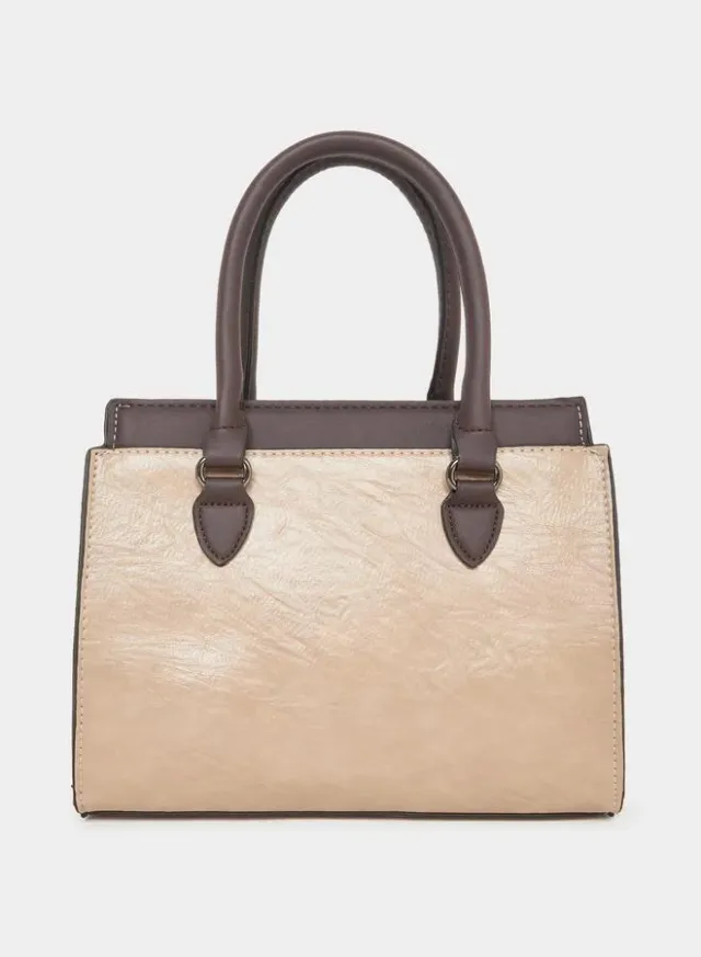 Styli Dual Handle Handbag with Purse Set Colorblock – image 3