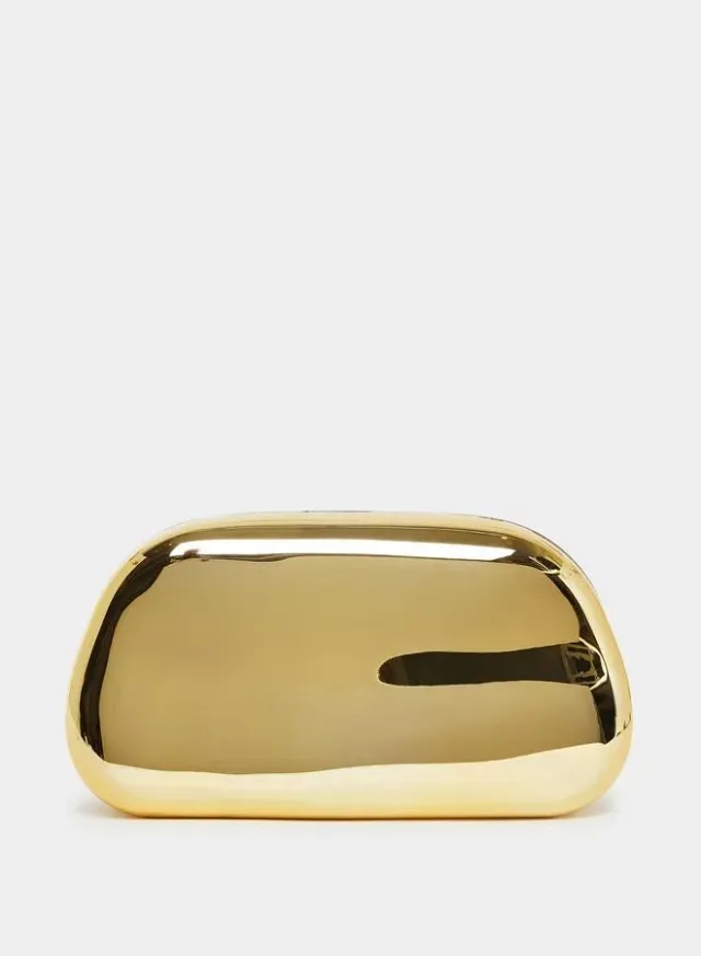 Smooth Chain Strap Clutch Metallic – image 2