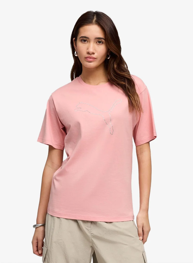 Bedazzled Relaxed T-Shirt Pastel Pink