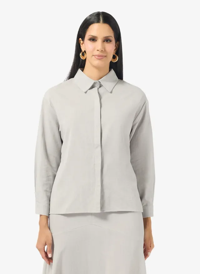 2-Piece Button Shirt and Skirt Set – image 3