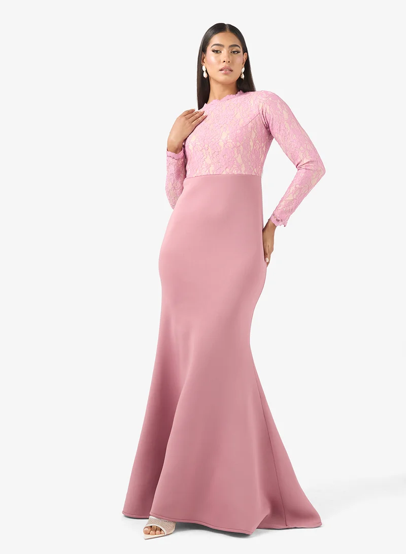 Lace Bodice Gown Pink