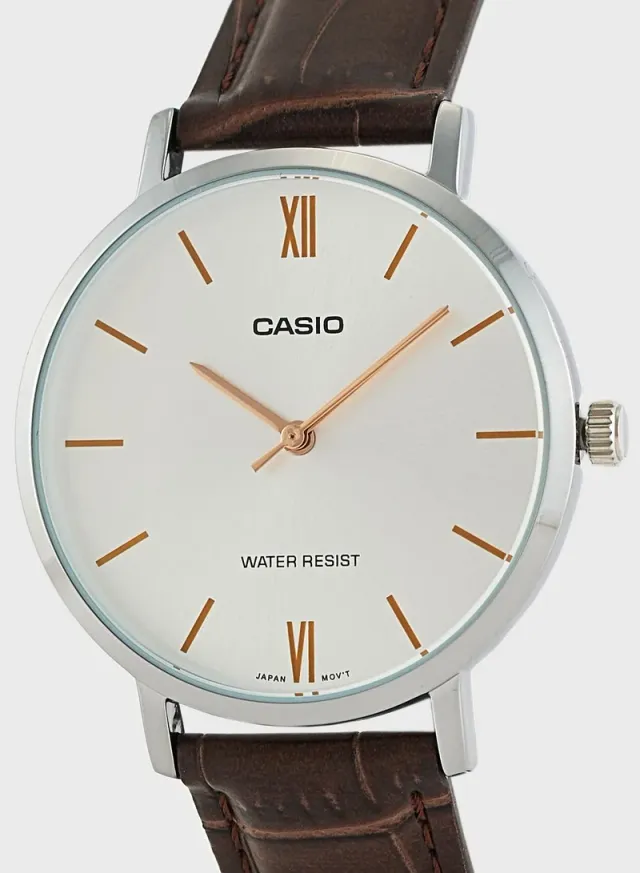 PU Strap Analog Watch Brown – image 2