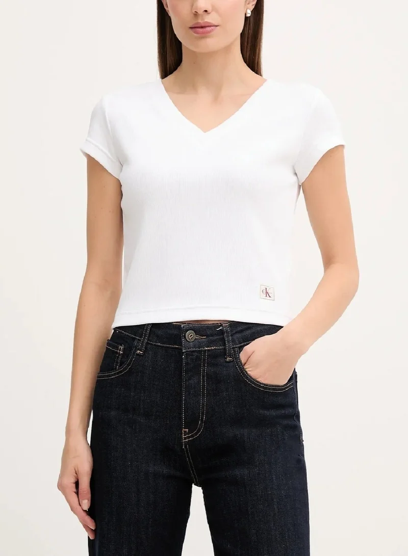 Logo V-Neck T-Shirt White