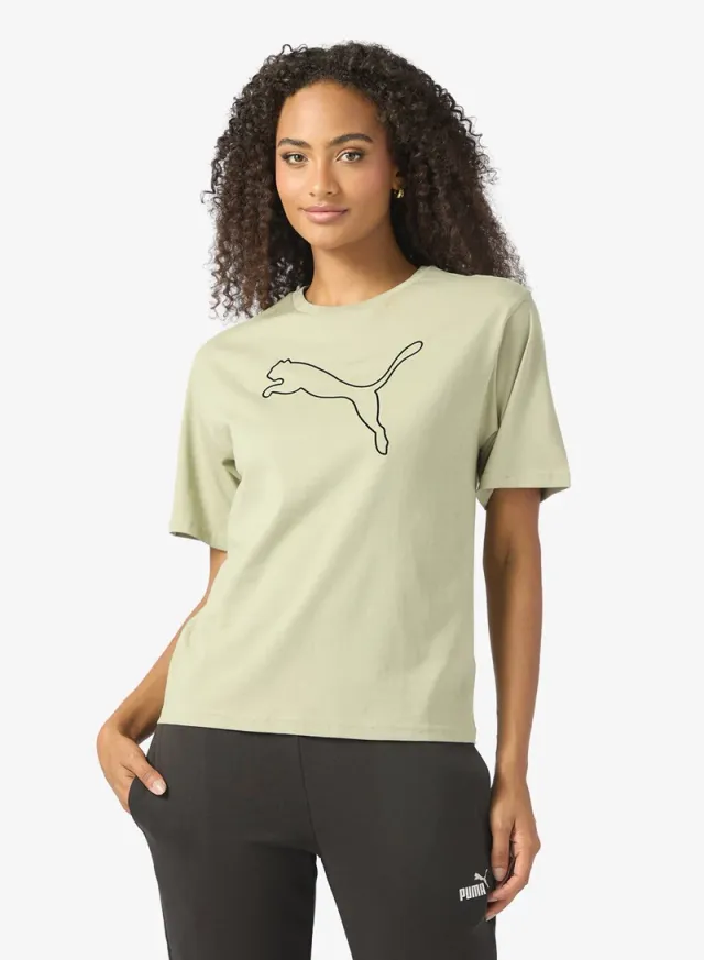 Women's Relaxed Graphic Tee Pastel Gray