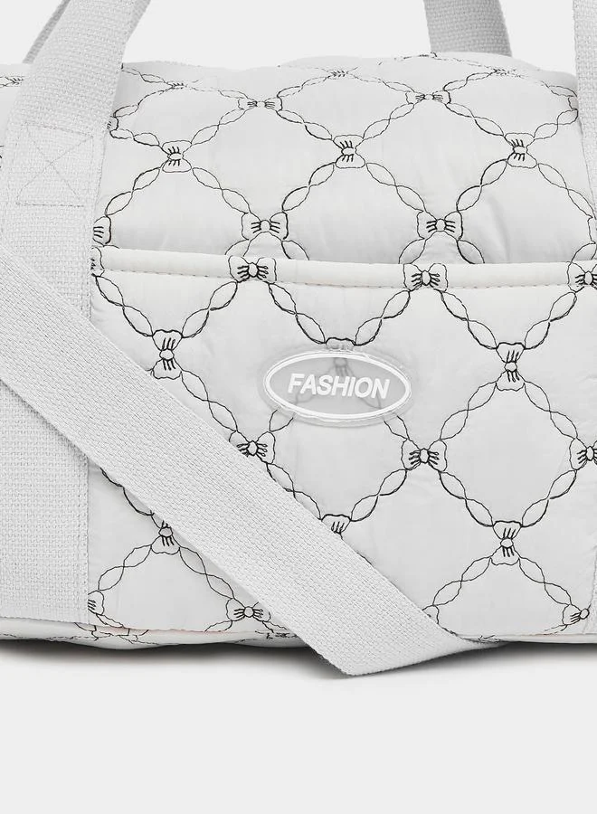 Women’s Patterned Gym Bag Beige