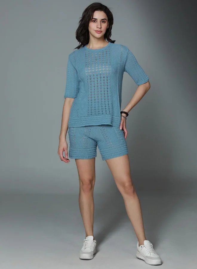Women's Regular Fit Co-ord Blue