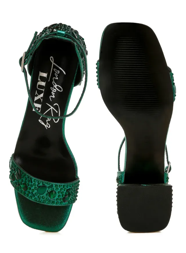 Rhinestone Shimmer Sandals Bronze – image 4