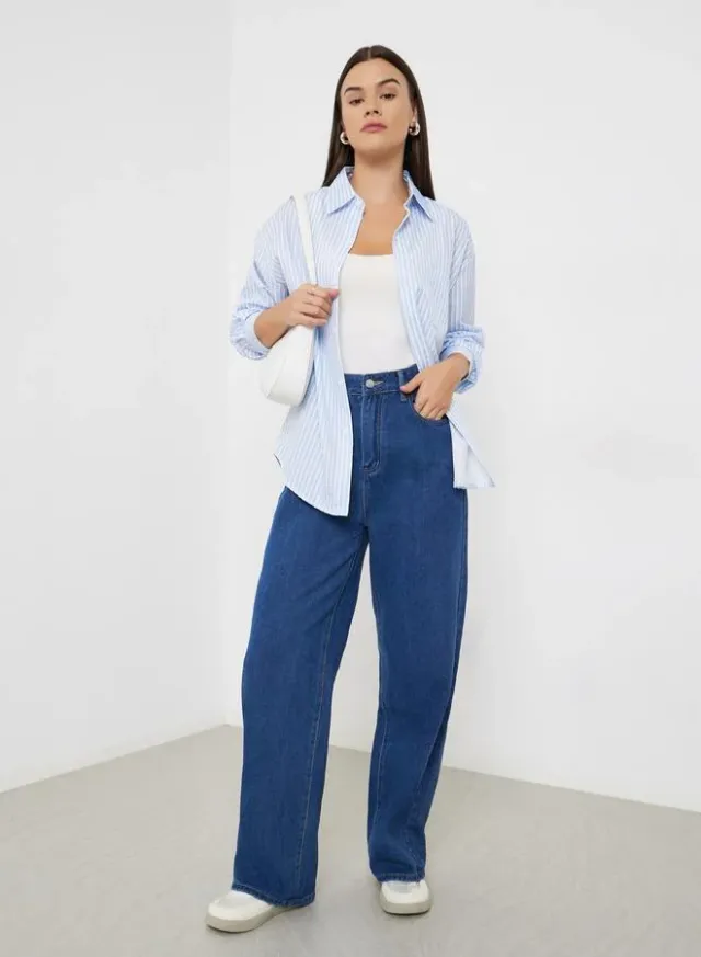 Striped Oversized Long Sleeve Shirt – image 2