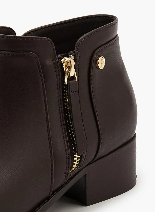 Flora Bella Solid Ankle Boots With Zip Closure