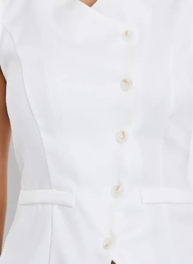 Women's White V-Neck Sleeveless Blouse – image 4