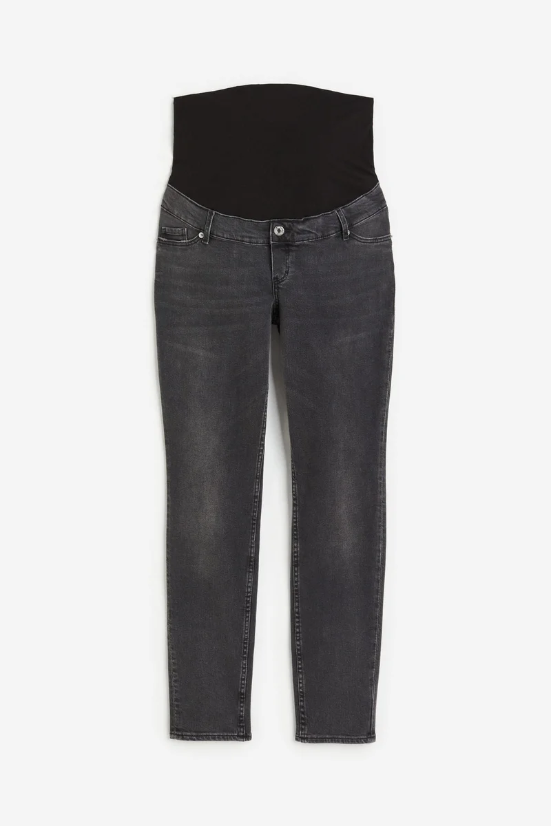 Mama Slim High Rib Full Length Jeans Grey