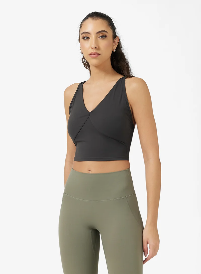 Halter Neck Sculpting Sports Bra Black