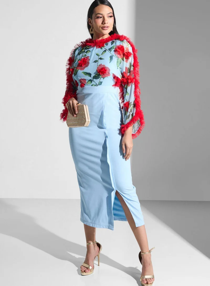 Floral Detail Midi Dress