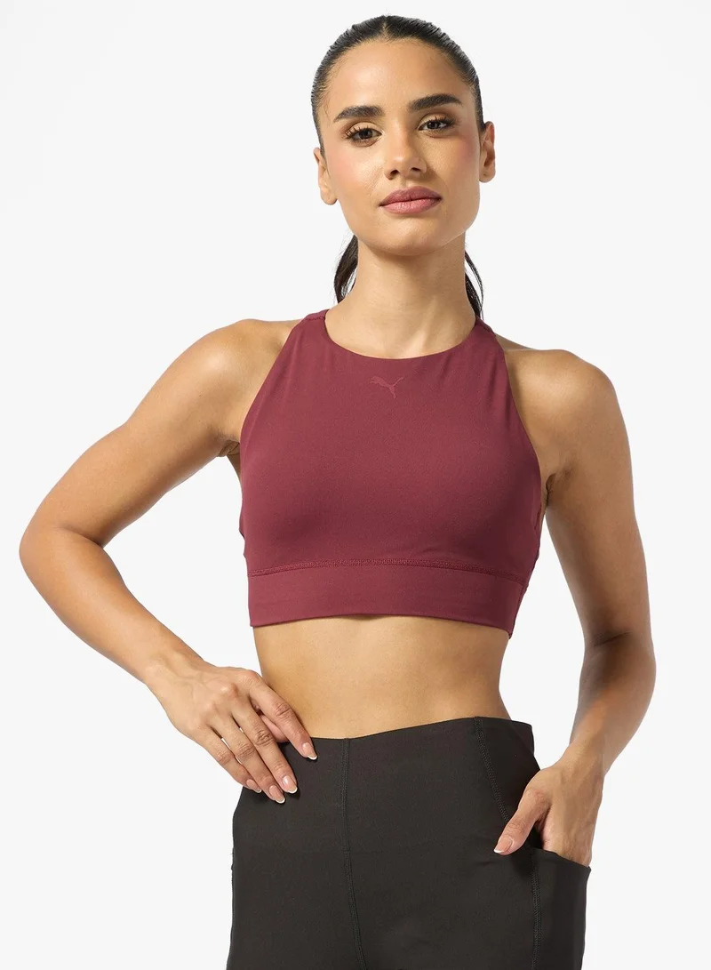 Shapeluxe High Neck Mid Support Bra Burgundy