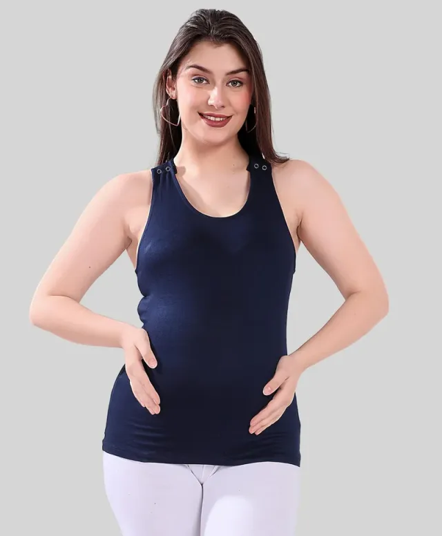 Maternity Nursing Tank Top - Viscose Blend, Multicolor, 2 Pack – image 5