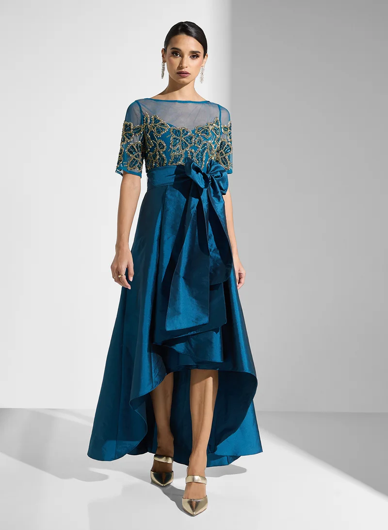Embellished High-Low Dress
