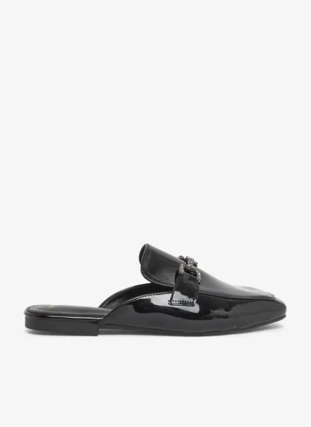 Patent Leather Mules Black