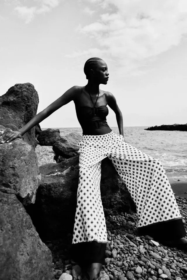 Wide pull-on trousers Black – image 4