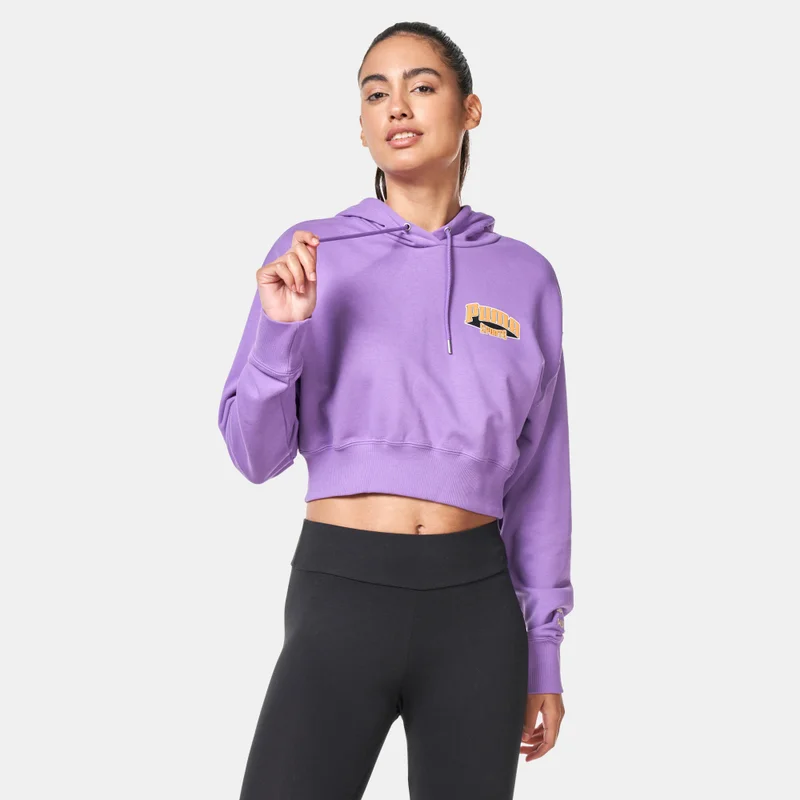 Women's Team Cropped Hoodie Medium Purple